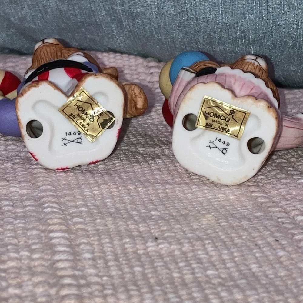 Vintage Homco ceramic bears set of 4